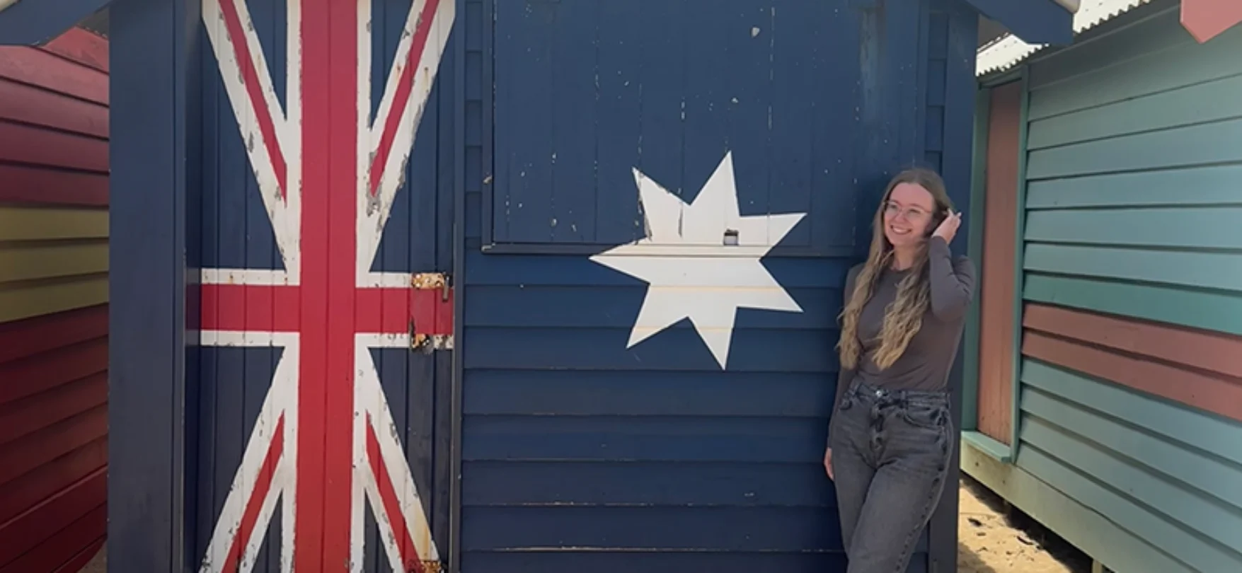 Bunte Boxen am Brighton Beach in Melbourne