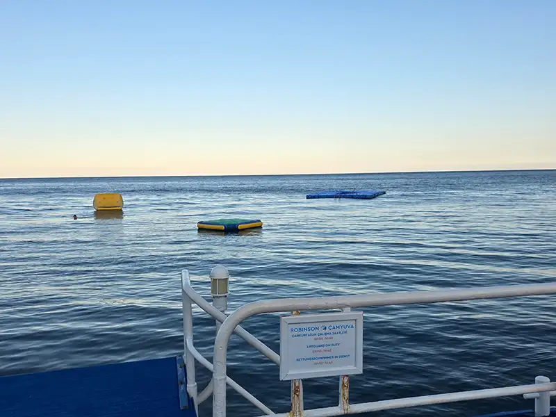 Reisebericht Robinson Camyuva Türkei: erster Meerblick am Steg in Kemer nahe Antalya